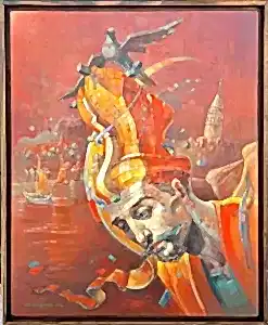 ADEM BAŞPINAR tarafından 2024 yılında 100x80 cm ölçülerinde Tuval üzeri yağlı boya tekniği ile yapılmıştır.