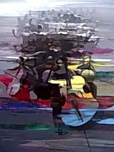 HAKAN ERASLAN tarafından 2016 yılında 180x140 cm ölçülerinde Tuval üzeri akrilik boya tekniği ile yapılmıştır.