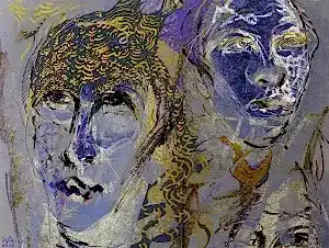 NECMETTİN ÖZLÜ tarafından 2016 yılında 90x120 cm ölçülerinde Tuval üzeri karışık teknik tekniği ile yapılmıştır.