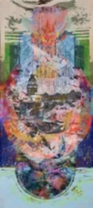 ENGİN KORKMAZ tarafından 2017 yılında 210x90 cm ölçülerinde Tuval üzeri akrilik boya tekniği ile yapılmıştır.