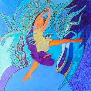 NECMETTİN ÖZLÜ tarafından 60x60 cm ölçülerinde Tuval üzeri akrilik boya tekniği ile yapılmıştır.