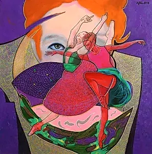 NECMETTİN ÖZLÜ tarafından 60x60 cm ölçülerinde Tuval üzeri akrilik boya tekniği ile yapılmıştır.