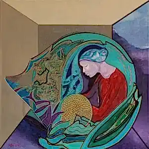 NECMETTİN ÖZLÜ tarafından 60x60 cm ölçülerinde Tuval üzeri akrilik boya tekniği ile yapılmıştır.