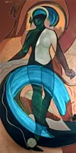 NECMETTİN ÖZLÜ tarafından 140x70 cm ölçülerinde Tuval üzeri akrilik boya tekniği ile yapılmıştır.