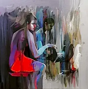 HAKAN ERASLAN tarafından 2019 yılında 60x60 cm ölçülerinde Tuval üzeri akrilik boya tekniği ile yapılmıştır.