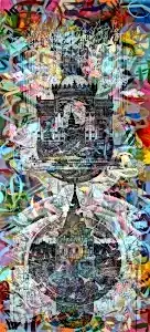 ENGİN KORKMAZ tarafından 2019 yılında 180x80 cm ölçülerinde Tuval üzeri akrilik boya tekniği ile yapılmıştır.