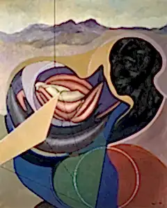 NECMETTİN ÖZLÜ tarafından 2020 yılında 150x120 cm ölçülerinde Tuval üzeri akrilik boya tekniği ile yapılmıştır.