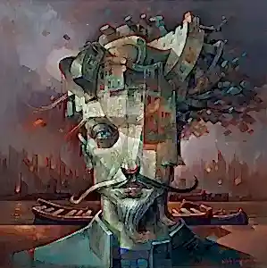 ADEM BAŞPINAR tarafından 2021 yılında 60x60 cm ölçülerinde Tuval üzeri akrilik boya tekniği ile yapılmıştır.