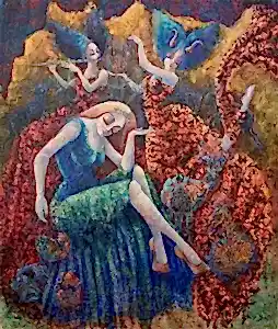 DERYA YILDIZ tarafından 2020 yılında 120x100 cm ölçülerinde Tuval üzeri yağlı boya tekniği ile yapılmıştır.