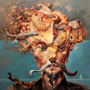 ADEM BAŞPINAR tarafından 2022 yılında 60x60 cm ölçülerinde Tuval üzeri akrilik boya tekniği ile yapılmıştır.