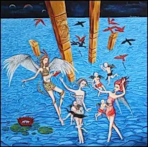 ZEKİYE AKALIN tarafından 2022 yılında 80x80 cm ölçülerinde Tuval üzeri yağlı boya tekniği ile yapılmıştır.