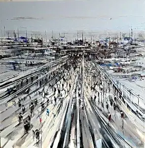 AYHAN ÇETİN tarafından 2022 yılında 60x60 cm ölçülerinde Tuval üzeri akrilik boya tekniği ile yapılmıştır.