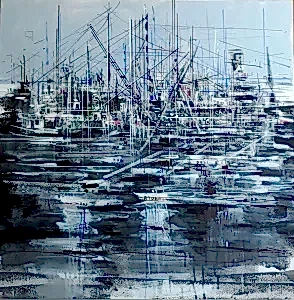 AYHAN ÇETİN tarafından 2023 yılında 60x60 cm ölçülerinde Tuval üzeri akrilik boya tekniği ile yapılmıştır.