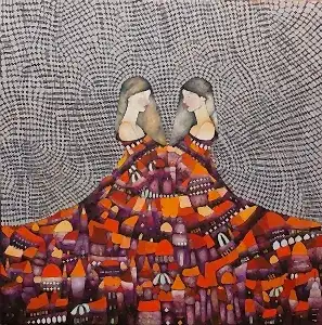 BİNNUR YÜCEBAŞ RUOCCO tarafından 2022 yılında 60x60 cm ölçülerinde Tuval üzeri yağlı boya tekniği ile yapılmıştır.