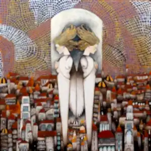 BİNNUR YÜCEBAŞ RUOCCO tarafından 2022 yılında 60x60 cm ölçülerinde Tuval üzeri yağlı boya tekniği ile yapılmıştır.