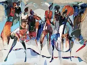 NURETTİN AKKAYA tarafından 2022 yılında 180x240 cm ölçülerinde Tuval üzeri yağlı boya tekniği ile yapılmıştır.