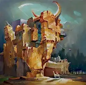 ADEM BAŞPINAR tarafından 2023 yılında 40x40 cm ölçülerinde Tuval üzeri akrilik boya tekniği ile yapılmıştır.