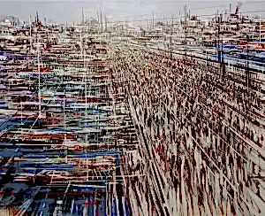 AYHAN ÇETİN tarafından 2023 yılında 120x150 cm ölçülerinde Tuval üzeri akrilik boya tekniği ile yapılmıştır.