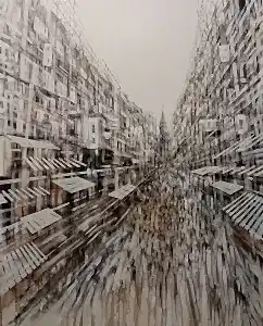 AYHAN ÇETİN tarafından 2023 yılında 150x120 cm ölçülerinde Tuval üzeri akrilik boya tekniği ile yapılmıştır.