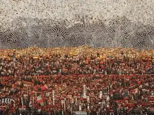 BİNNUR YÜCEBAŞ RUOCCO tarafından 2022 yılında 180x240 cm ölçülerinde Tuval üzeri yağlı boya tekniği ile yapılmıştır.