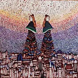 BİNNUR YÜCEBAŞ RUOCCO tarafından 2023 yılında 60x60 cm ölçülerinde Tuval üzeri yağlı boya tekniği ile yapılmıştır.