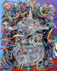 ENGİN KORKMAZ tarafından 2023 yılında 100x80 cm ölçülerinde Tuval üzeri akrilik boya tekniği ile yapılmıştır.