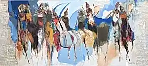 NURETTİN AKKAYA tarafından 2023 yılında 80x180 cm ölçülerinde Tuval üzeri yağlı boya tekniği ile yapılmıştır.