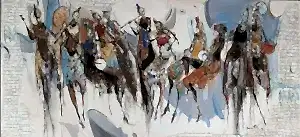 NURETTİN AKKAYA tarafından 2023 yılında 70x150 cm ölçülerinde Tuval üzeri yağlı boya tekniği ile yapılmıştır.