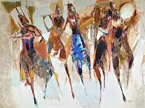 NURETTİN AKKAYA tarafından 2023 yılında 180x240 cm ölçülerinde Tuval üzeri yağlı boya tekniği ile yapılmıştır.