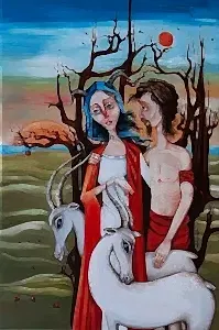 ZEKİYE AKALIN tarafından 2023 yılında 60x40 cm ölçülerinde Tuval üzeri yağlı boya tekniği ile yapılmıştır.