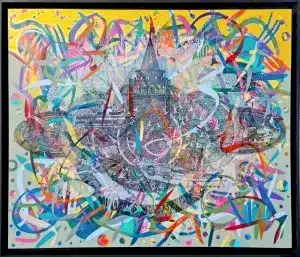 ENGİN KORKMAZ tarafından 120x150 cm ölçülerinde Tuval üzeri akrilik boya tekniği ile yapılmıştır.