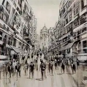 AYHAN ÇETİN tarafından 2024 yılında 60x60 cm ölçülerinde Tuval üzeri akrilik boya tekniği ile yapılmıştır.