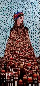 BİNNUR YÜCEBAŞ RUOCCO tarafından 2024 yılında 150x70 cm ölçülerinde Tuval üzeri yağlı boya tekniği ile yapılmıştır.