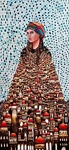 BİNNUR YÜCEBAŞ RUOCCO tarafından 2024 yılında 150x70 cm ölçülerinde Tuval üzeri yağlı boya tekniği ile yapılmıştır.