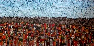 BİNNUR YÜCEBAŞ RUOCCO tarafından 2024 yılında 65x130 cm ölçülerinde Tuval üzeri yağlı boya tekniği ile yapılmıştır.