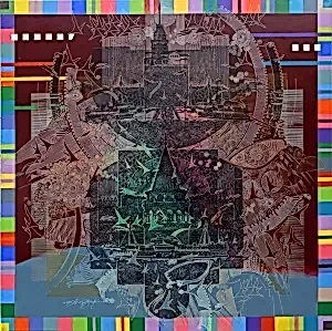 ENGİN KORKMAZ tarafından 2024 yılında 115x115 cm ölçülerinde Tuval üzeri akrilik boya tekniği ile yapılmıştır.