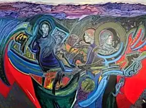 NECMETTİN ÖZLÜ tarafından 2023 yılında 180x240 cm ölçülerinde Tuval üzeri akrilik boya tekniği ile yapılmıştır.