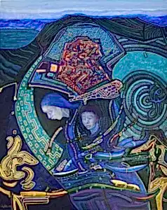 NECMETTİN ÖZLÜ tarafından 2024 yılında 100x80 cm ölçülerinde Tuval üzeri akrilik boya tekniği ile yapılmıştır.