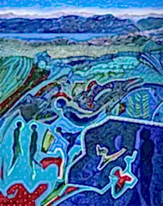 NECMETTİN ÖZLÜ tarafından 2024 yılında 100x80 cm ölçülerinde Tuval üzeri akrilik boya tekniği ile yapılmıştır.