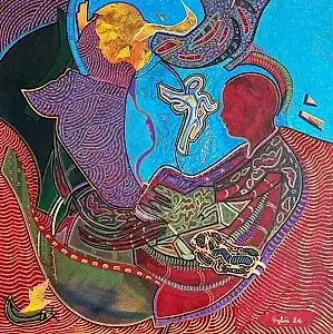 NECMETTİN ÖZLÜ tarafından 2024 yılında 60x60 cm ölçülerinde Tuval üzeri akrilik boya tekniği ile yapılmıştır.