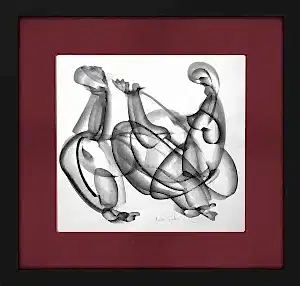 ALİ HERİSCHİ tarafından 2023 yılında 40x40 cm ölçülerinde Kağıt üzeri füzen tekniği ile yapılmıştır.