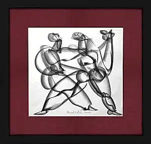 ALİ HERİSCHİ tarafından 2023 yılında 40x40 cm ölçülerinde Kağıt üzeri füzen tekniği ile yapılmıştır.