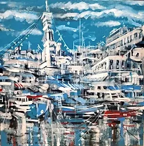 AYHAN ÇETİN tarafından 2025 yılında 60x60 cm ölçülerinde Tuval üzeri akrilik boya tekniği ile yapılmıştır.