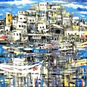 AYHAN ÇETİN tarafından 2025 yılında 60x60 cm ölçülerinde Tuval üzeri akrilik boya tekniği ile yapılmıştır.