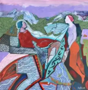 NECMETTİN ÖZLÜ tarafından 2025 yılında 60x60 cm ölçülerinde Tuval üzeri akrilik boya tekniği ile yapılmıştır.