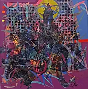 ENGİN KORKMAZ tarafından 2025 yılında 70x70 cm ölçülerinde Tuval üzeri akrilik boya tekniği ile yapılmıştır.