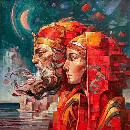 ADEM BAŞPINAR tarafından 2026 yılında 50x50 cm ölçülerinde Tuval üzeri akrilik boya tekniği ile yapılmıştır.