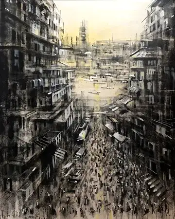 AYHAN ÇETİN tarafından 2026 yılında 150x120 cm ölçülerinde Tuval üzeri akrilik boya tekniği ile yapılmıştır.