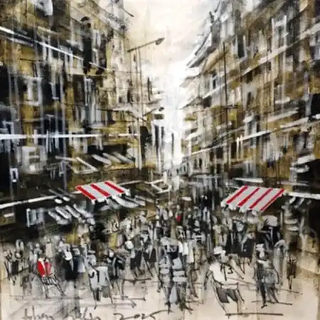 AYHAN ÇETİN tarafından 2025 yılında 50x50 cm ölçülerinde Tuval üzeri akrilik boya tekniği ile yapılmıştır.