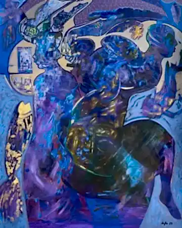 NECMETTİN ÖZLÜ tarafından 2025 yılında 150x120 cm ölçülerinde Tuval üzeri akrilik boya tekniği ile yapılmıştır.